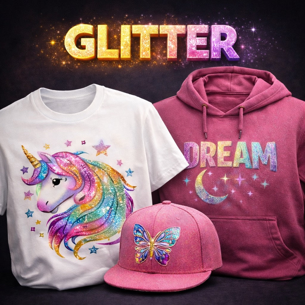 Upload the gang sheet for DTF Glitter